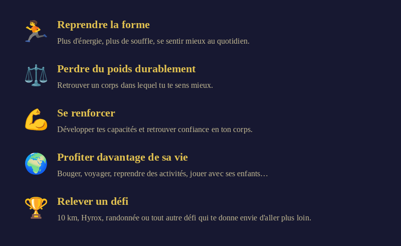 Les destinations possible 
